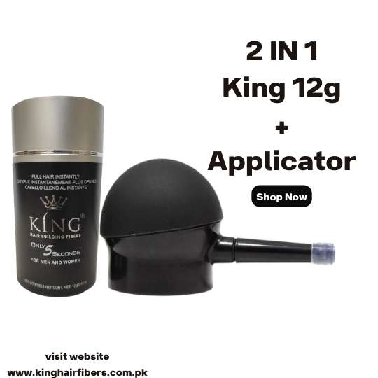 King Hair Building Fibers 2 IN 1 Deal 12g + Hair Fiber Spray Applicator