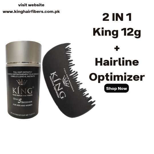 King Hair Building Fibers 2 IN 1 Deal 12g + Fiber Hairline Optimizer