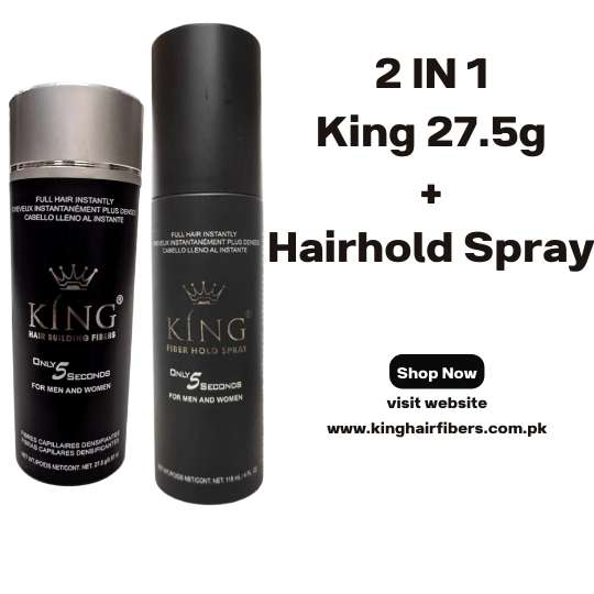 King Hair Building Fibers 2 IN 1 Deal 27.5g + Hair FiberHold Spray