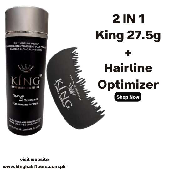 King Hair Building Fibers 2 IN 1 Deal 27.5g + Fiber Hairline Optimizer