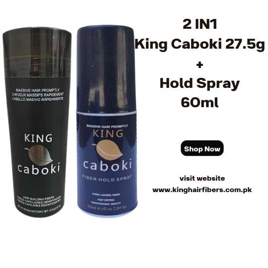 King Caboki 2 IN 1 Deal King Caboki Fiber 27.5g + hair FiberHold Spray