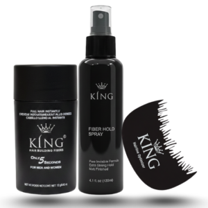 King Hair Building Fibers 3 IN 1 Deal 12g + FiberHold Spray+ Hairline Optimizer
