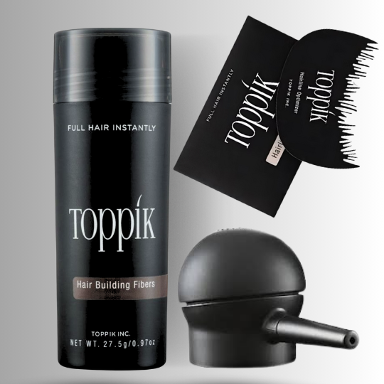 Toppik Hair Building Fibers 3 IN 1 Deal 27.5g + Spray Applicator+ Hairline Optimizer