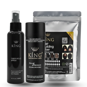 King Hair Building Fibers 3 IN 1 Deal 27.5g +FiberHold Spray+ Fiber Refill 25g
