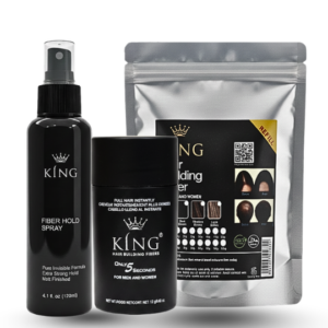 King Hair Building Fibers 3 IN 1 Deal 12g +FiberHold Spray+Fiber Refill 25g
