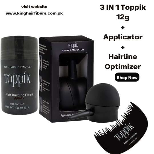 Toppik Hair Building Fibers 3 IN 1 Deal 12g + Spray Applicator+ Hairline Optimizer