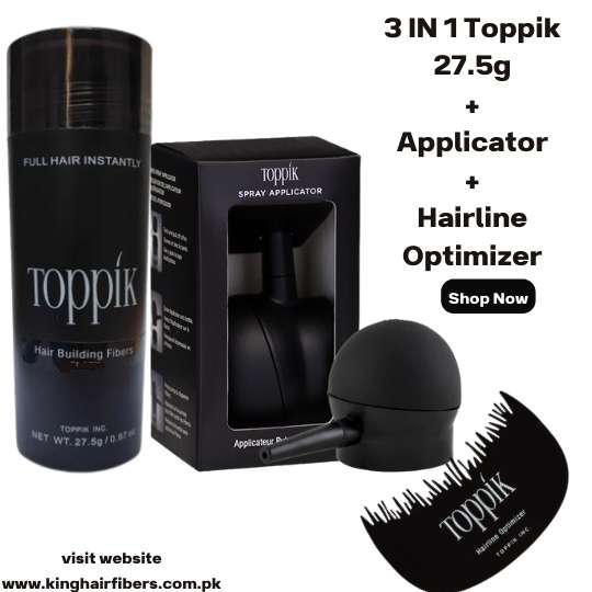 Toppik Hair Building Fibers 3 IN 1 Deal 27.5g + Spray Applicator+ Hairline Optimizer