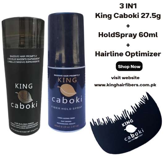 King Caboki 3 IN 1 Deal 27.5g Fiber+FiberHold Spray+Hairline Optimizer