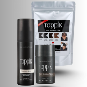 Toppik Hair Building Fibers 3 IN 1 Deal 12g + Refill Bag 25g+ FiberHold Spray