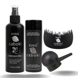 King Caboki 4 IN 1 Deal 27g Fiber+FiberHold Spray+Spray Applicator+Hairline Optimizer