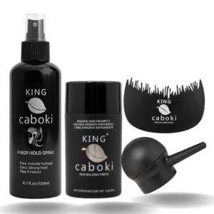 King Caboki 4 IN 1 Deal 12g Fiber+FiberHold Spray+Spray Applicator+Hairline Optimizer
