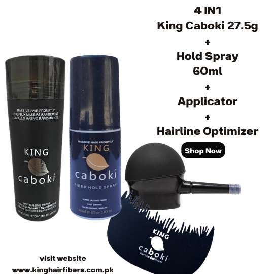 King Caboki 4 IN 1 Deal 27g Fiber+FiberHold Spray+Spray Applicator+Hairline Optimizer
